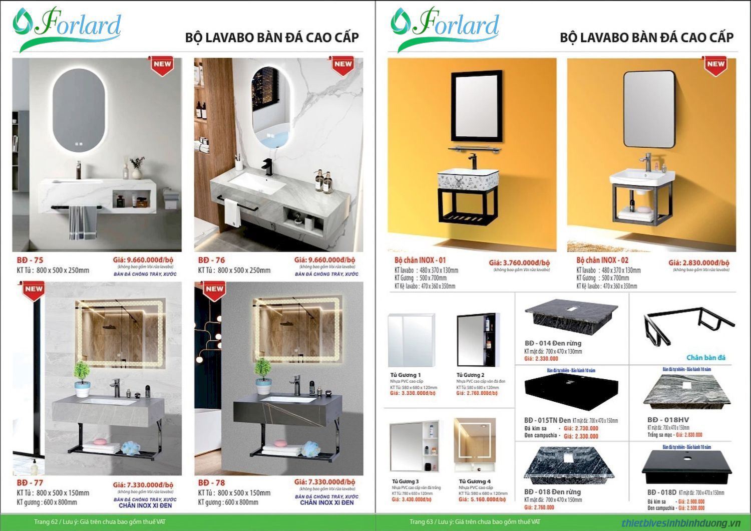 Thiết bị vệ sinh FORLARD Catalogue và Bảng giá mới nhất /Page 31